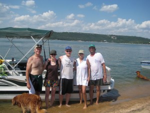 Left to right: Duffy, Uncle Bob, Leeane, Rob, Aunt Chris, Martin