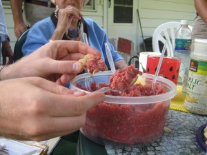 The raw meat delicacy