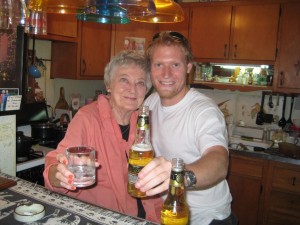 From L-R: Vodka, Aunt Jacky, Miller Beer, Beer drinking Miller