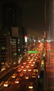 Nice, wet weather traffic jam
