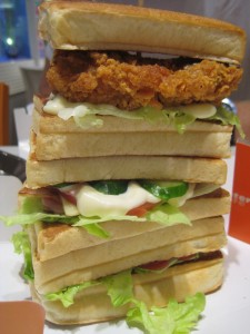 More of a monster sandwich than a burger